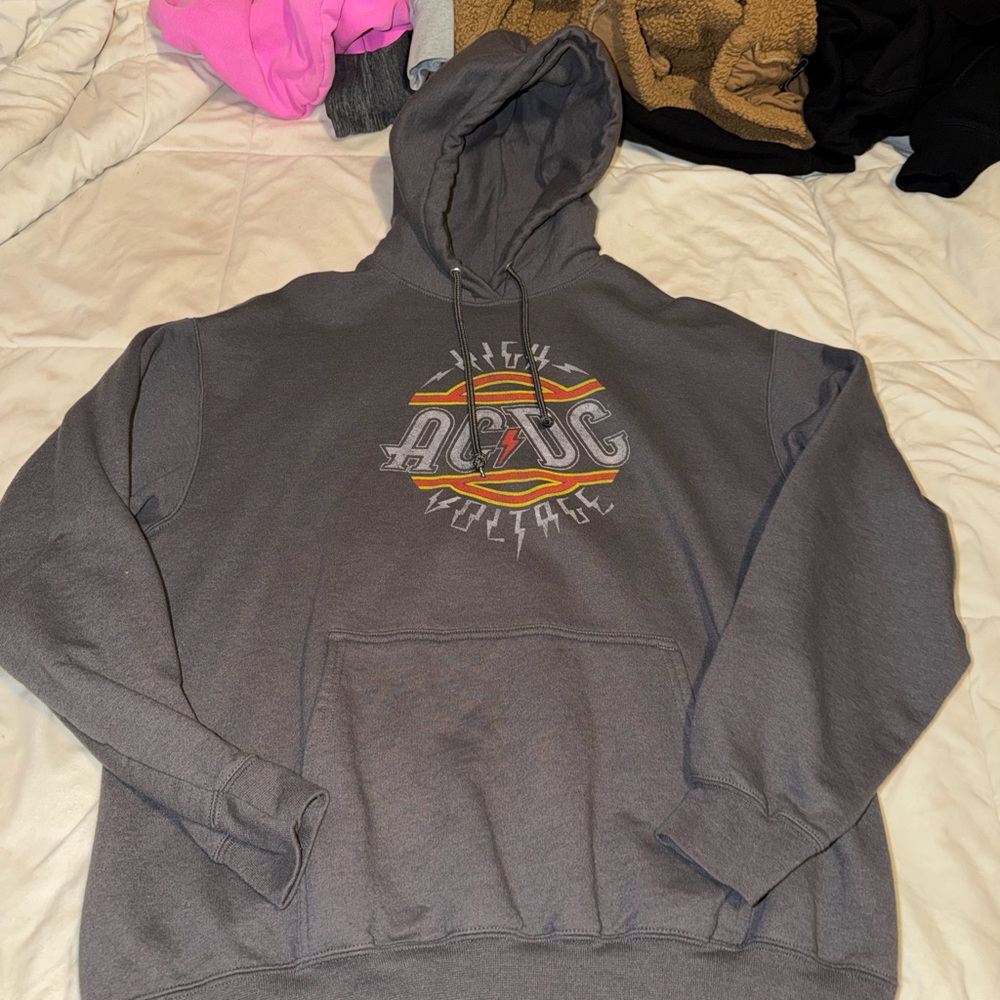 AC/DC Charcoal Hoodie with Graphic Design
